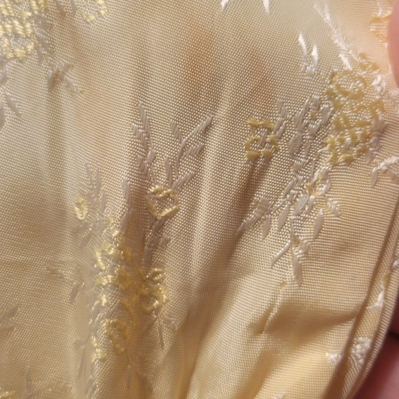Vintage 50s Yellow Floral Jacquard Swing Homemade S - Picture 9 of 12